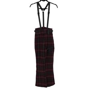 Killstar Prophet Of Doom Suspender Trousers Red Tartan Plaid Overalls Small
